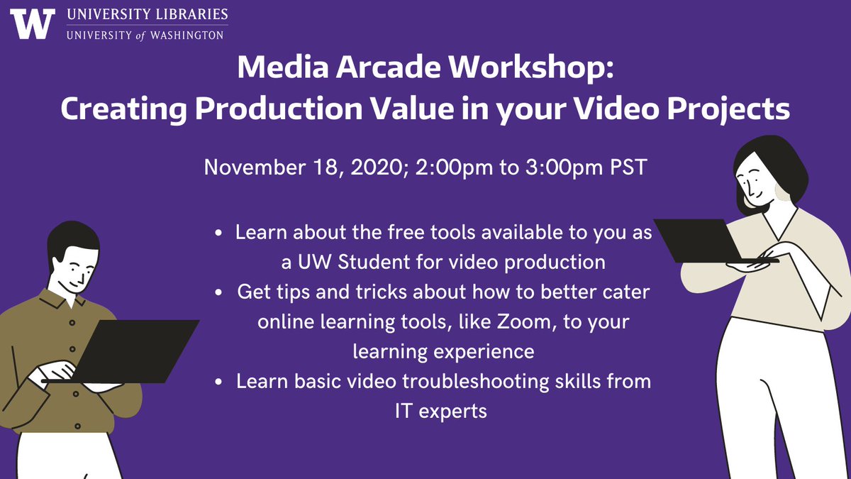 At a time when students and employees are required to use video and audio to communicate with each other more than ever, join the Media Arcade for this workshop that focuses on low-effort, low-cost solutions with professional looking results.
tinyurl.com/mediaarcadewor…
<a href="/mediaspace/">UW Media Space</a>