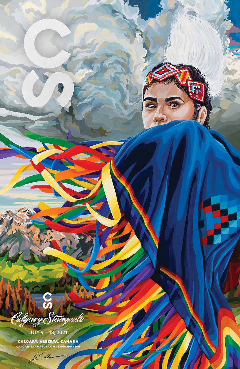 calgarystampede's tweet photo. Join us in celebrating the #Stampede2021 Poster!
Created by 22-year-old Calgarian Lexi Hilderman, winner of the 2021 Youth Poster Competition, the artwork symbolizes the passing of the storm while recognizing resiliency and optimism. https://t.co/oRHR3JWW83