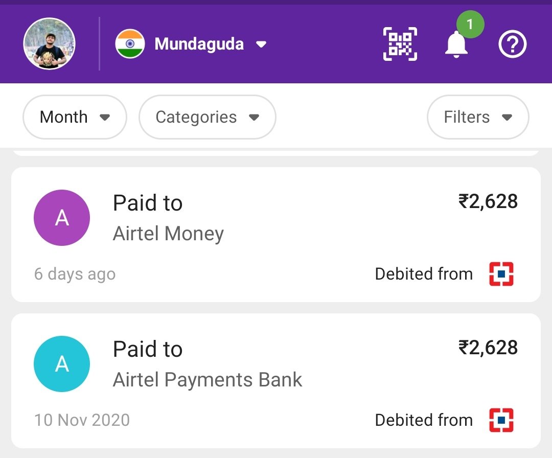 FurySubhasish's tweet photo. @Airtel_Presence I had to recharge again as you can see in this transaction history. https://t.co/yvQfZEYj3l
