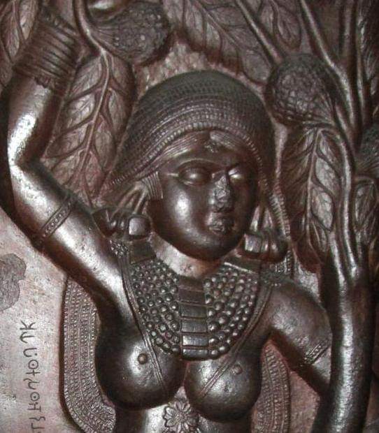 And here is another depiction of a Yakshi (folk goddess) from Bharhut, Madhya Pradesh (2nd century BCE).One can very clearly see her head covering.This was depicted 800 years before Islam I could go on and on.The fact is that veils are very prominent in Indian temple art. +