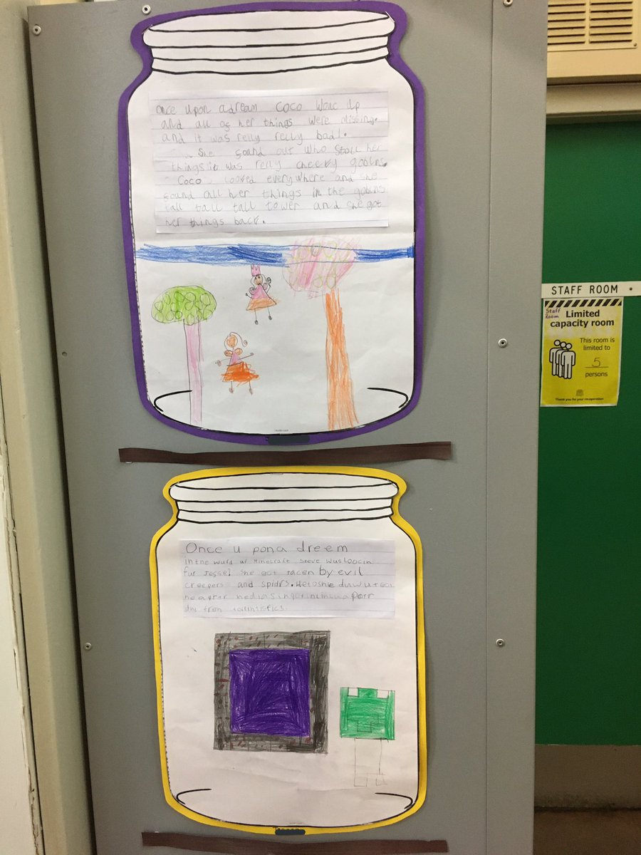 Last term we created an imaginative story about a dream. I was so proud of P3 I had to put them all up. We have had lots of compliments. I think the BFG likes them too. <a href="/SchoolBroomhill/">BroomhillSchool</a> #imagination #makinglearningfun #literacy #proudteacher