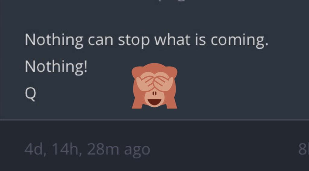 Suddenly, after we danced on E’s grave, Q came back from being archived with three of the dumbest drops of all time.One said “Durham.” Here are the other two. Please note “[N]othing [C]an [S]top [W]hat [I]s [C]oming” 