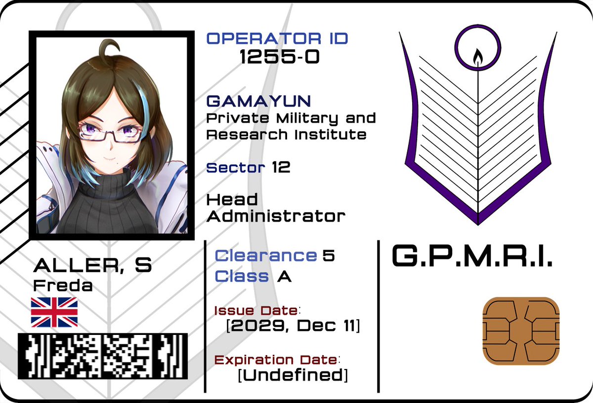 And her ID Card because reasons 