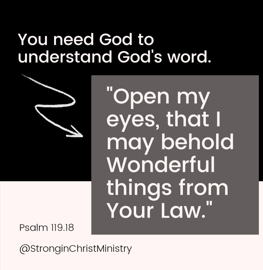 strongin_christ's tweet photo. We need #God to understand God's word. Even the psalmist in Psalm 119.18 was aware of this reality and he prayed about it.

Follow us for more Bible wisdom!

#Bible #Bibleverse #WordofGod https://t.co/WJ98qFN13c
