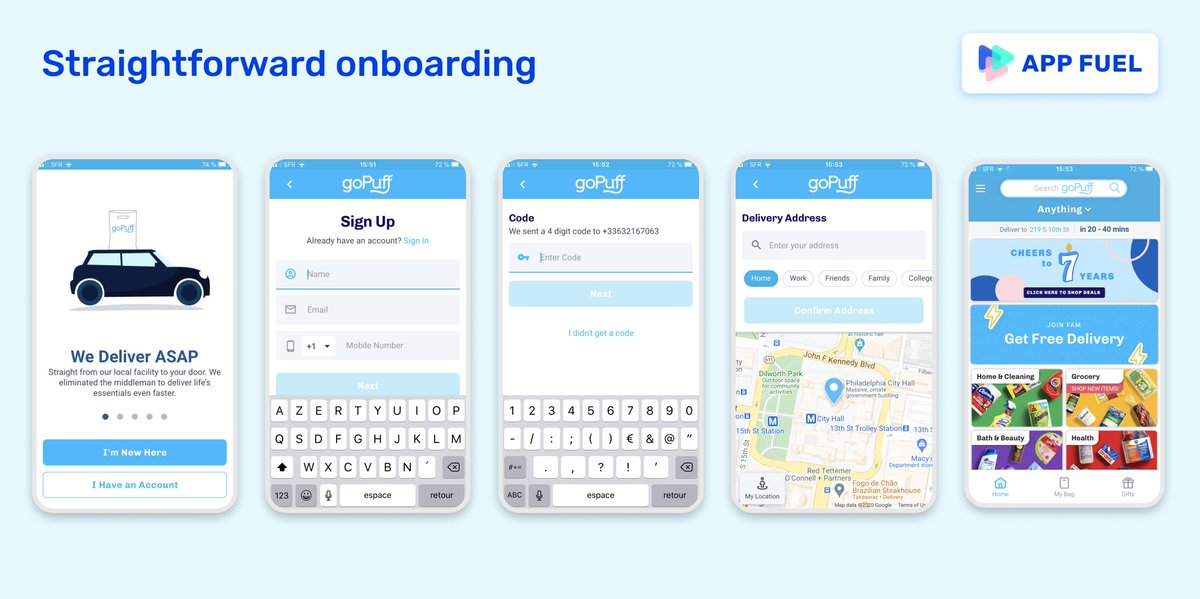 1)  Straightforward onboarding. No password or email verification required, no need to leave the app during the process. Literally 4 clicks to get to the home page.