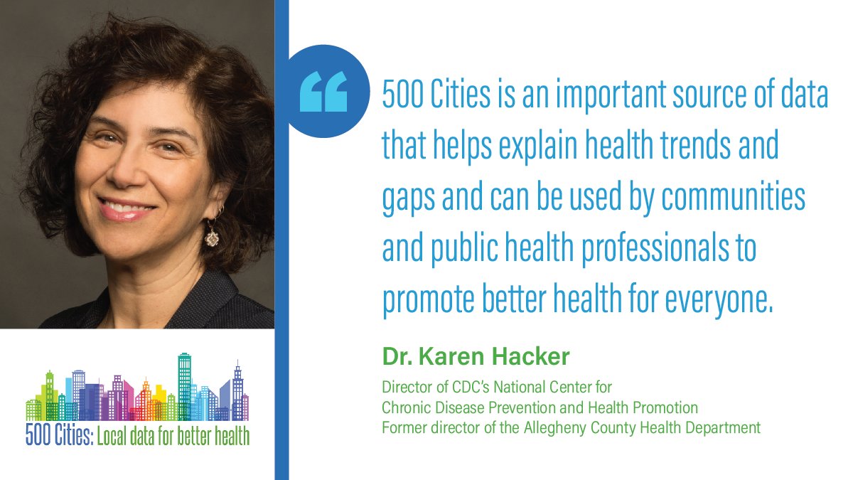 Having reliable, local health data has never been more important. #500Cities data are used to inform the work of public health officials, researchers, nonprofits, and more.  http://bit.ly/500cdcf 