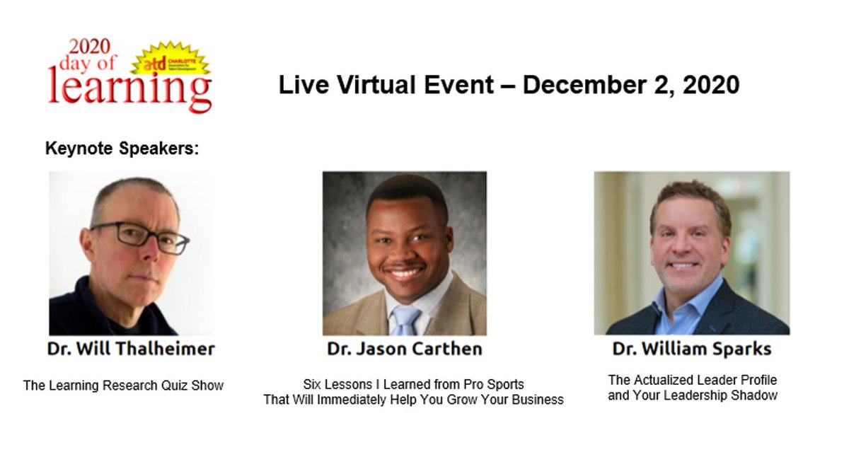 ATDCLT's tweet photo. Want to enhance your skills and expand how you think about talent development?  Are you looking for an opportunity to network? 

Join us on December 2 for the 2020 Day of Learning - packed with live, virtual sessions from industry leaders. Register today! https://t.co/QpWwVoGsBp https://t.co/OuwHvYRUxE