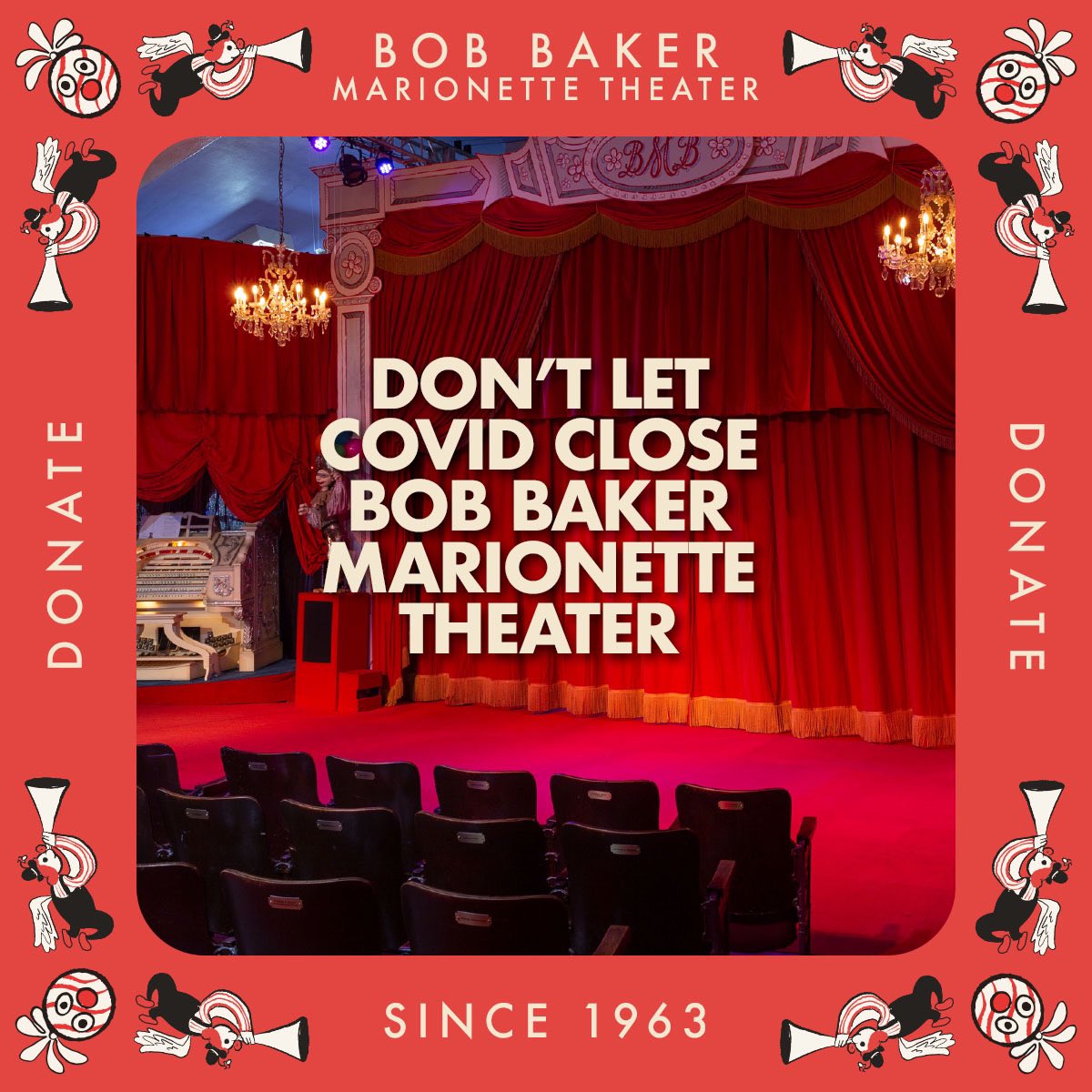 BBMTofficial's tweet photo. Friends, we need your help.
Bob Baker Marionette Theater is on the brink of permanent closure,ย but together we can #KeepImaginationAlive
You can help us by sharing, donating or supporting us in anyway๐ผ
https://t.co/qqQrVk3pxn https://t.co/EC4S7pR584