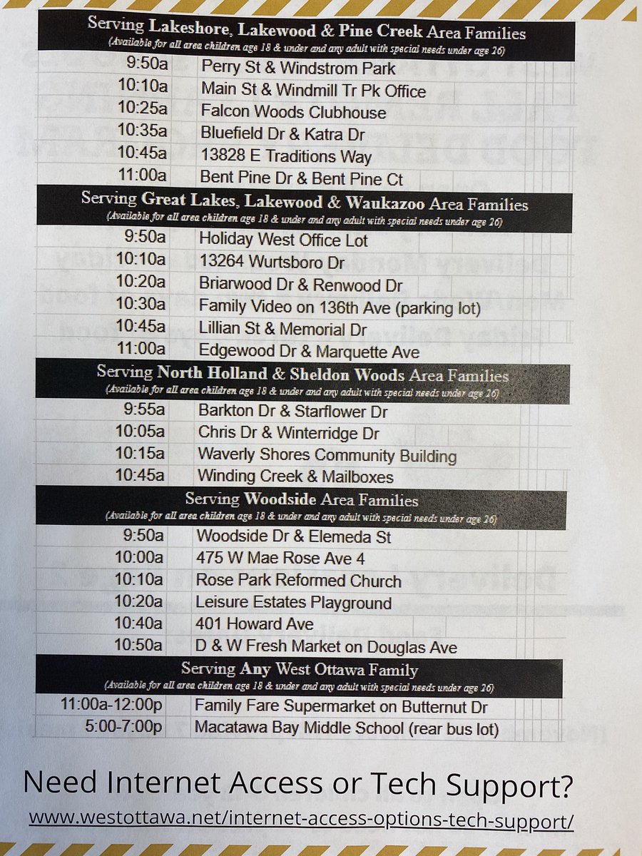 WOPSfinance's tweet photo. WOPS is going remote for grades 6-12 until Dec. 8.  Please see the attached food service meal distribution flyer &amp; locations.  Multiple days of meals will be distributed during distribution days.  Meals are available to any child 0-18, not just WOPS students!  Spread the word! https://t.co/zDKeCPqS0W