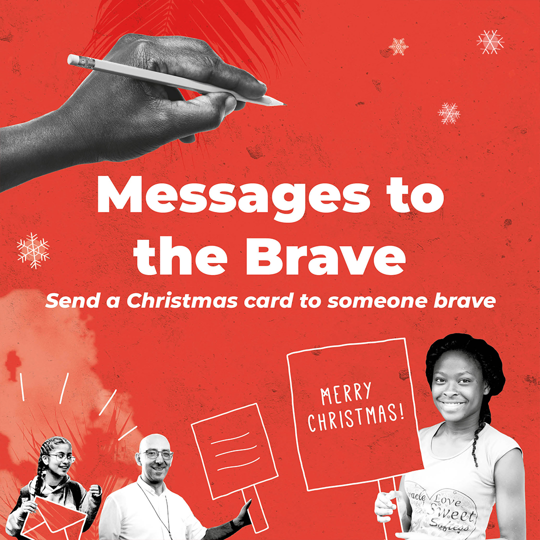 Can you write an extra Christmas greeting to someone far away? Brave people around the world are defending their communities. Help us <a href="/CAFOD/">CAFOD</a> let them know they're not alone.  #HumanRights 👇🏾

cafod.org.uk/Campaign/Lates…