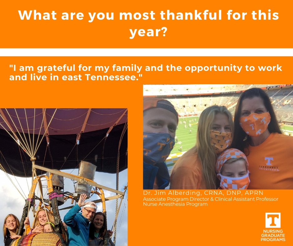 We are grateful this season for our amazing faculty! For more information about Dr. Alberding's background, please go to nursing.utk.edu. Want to learn more about becoming a part of the VOLNurse Family, contact us at congrad@utk.edu. #volNurse, #utkDNPNurse, #utkPhDNurse