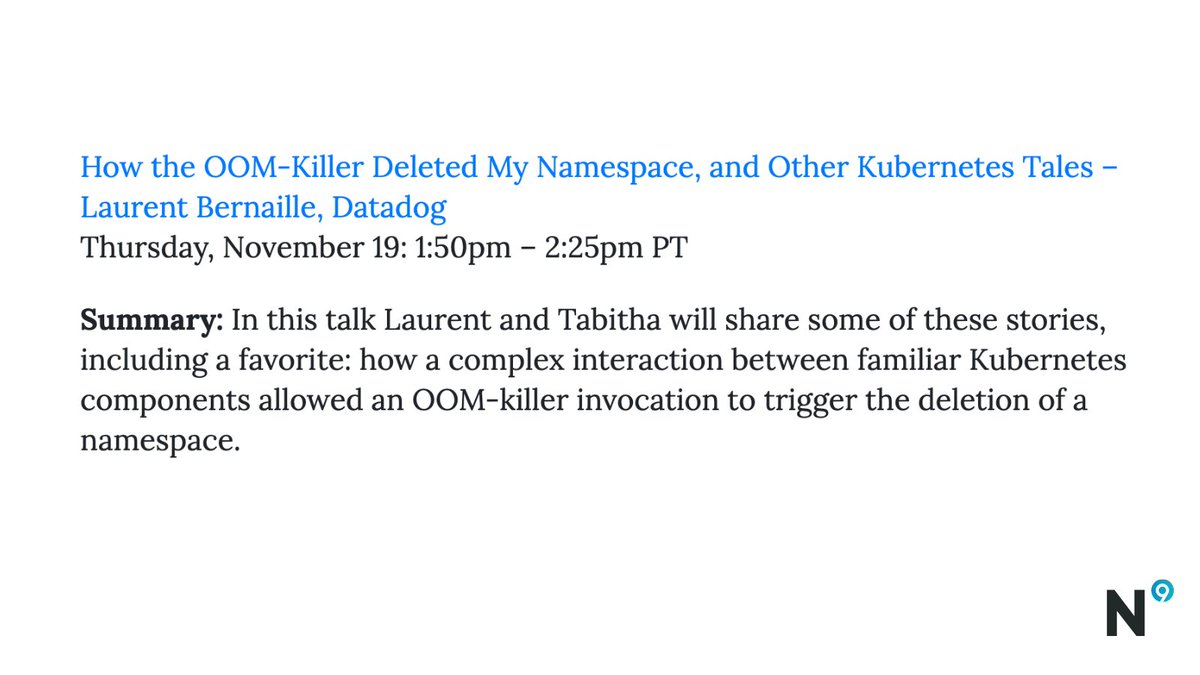 nobl9inc's tweet photo. How can #OOM-killer result in deleted name spaces?🤷♀️
If you're looking for a war story of #unreliability at #KubeCon + #CloudNativeCon, you should check out this one 👇by @lbernail
Ultimate KubeCon Guide👉 https://t.co/uL5sSUAvPV
@KubeCon_ @CloudNativeFdn #CNCF https://t.co/DOY8n4Rdnc
