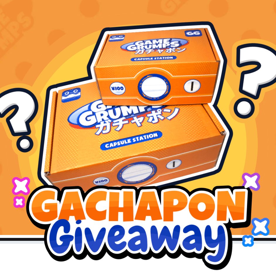 GIVEAWAY TIME! Since our Gachapon boxes went quick last time we’re putting 10 small boxes and 5 large boxes up for grabs to randomly selected winners! Ends this Friday, 11/20 at 11:59PM PT! To enter: follow us, retweet this &amp; submit your info here: 
🎁 gamegrumps.com/giveaway/nov20…