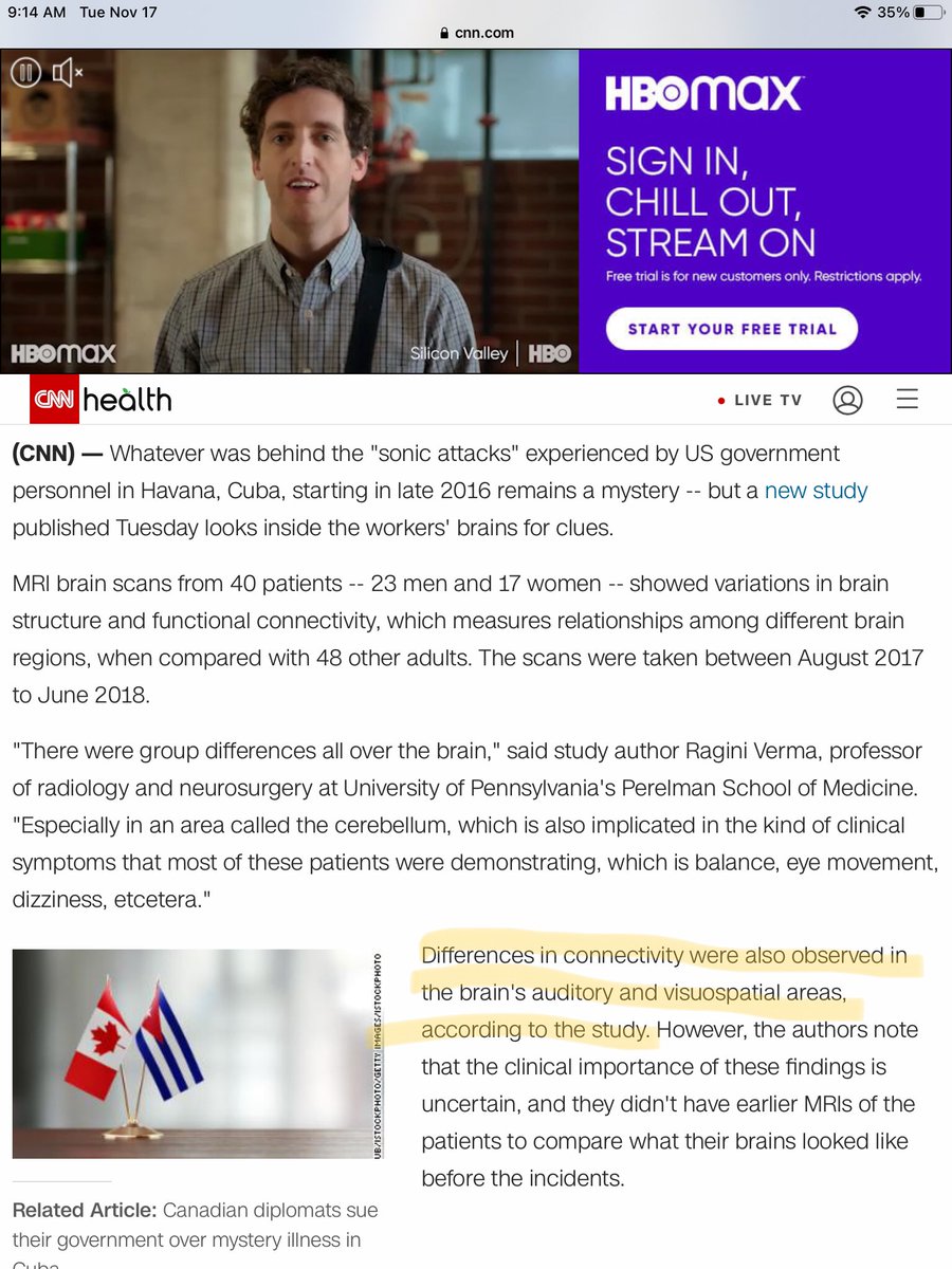 Final thought (for now):I absolutely would have dismissed all of this when I got to the Project Bluebeam stuff. But Zika magically vanished and this shit happened for realz, so...FULL LINK:  https://www.cnn.com/2019/07/23/health/cuba-sonic-attacks-brain-mri-study/index.html