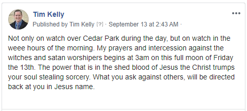  #ILeftBecause evangelical Christians still freak out about satanism and demons they are sure exist, and those Christians influence everyday life. Paula White is a great example, but lets take a look at the most divisive member of my City Council. These people are leaders? 7/