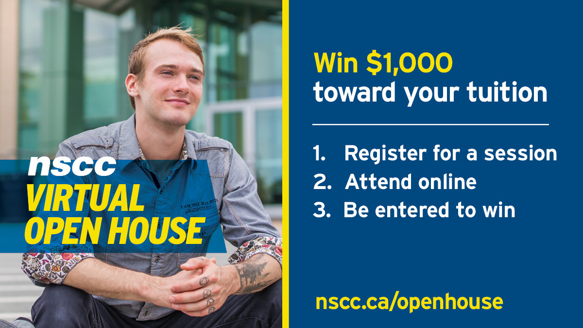 NSCCNews's tweet photo. Win one of fourteen $1,000 NSCC tuition credits. Learn more at https://t.co/jaoN1eWaIr https://t.co/mOTN417zTy