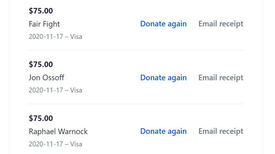 I encourage all my #resister friends to take a moment TODAY to donate what you can afford to @staceyabrams (@FairFightAction), @ossoff, and @ReverendWarnock so they can keep up the fight and win the U.S. Senate.