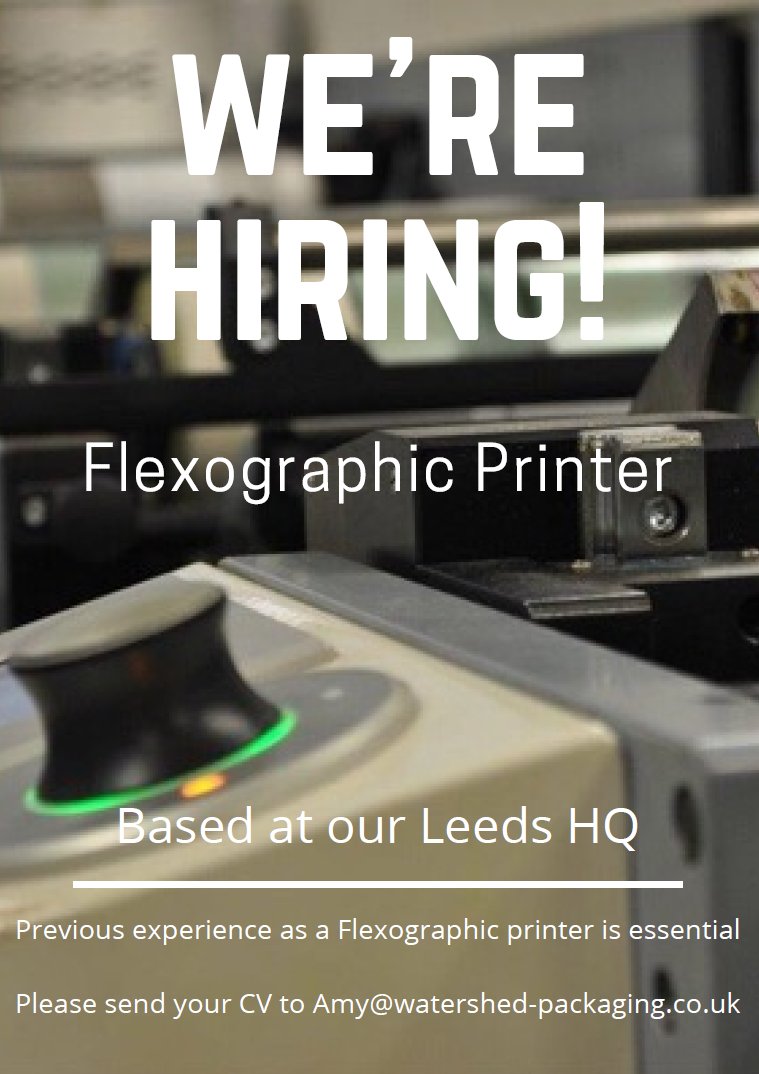 watershedpkgltd's tweet photo. #JobVacancy #hiring #flexographicprinter #printer https://t.co/lwpgfUDnRI