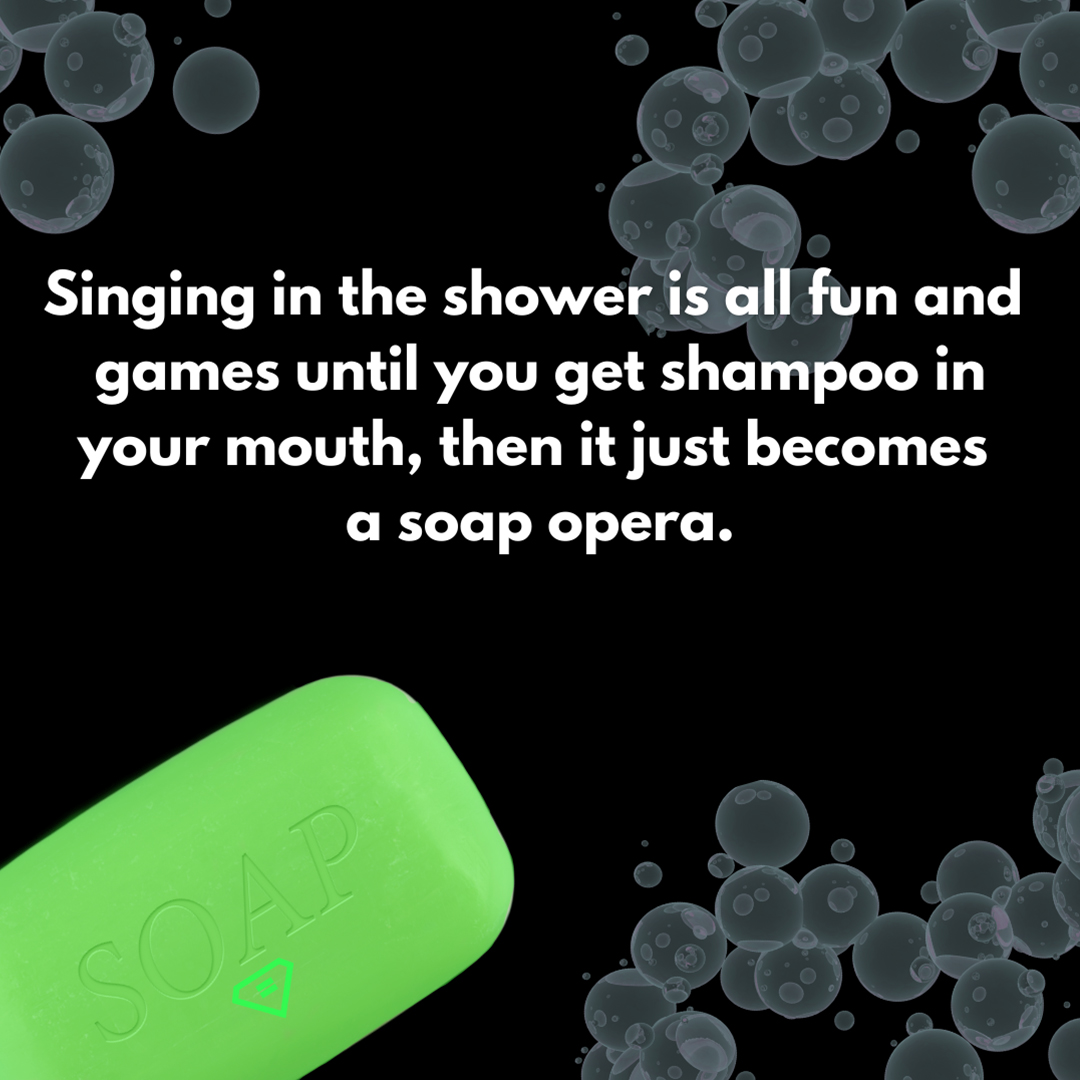 equalman's tweet photo. Singing in the shower is all fun and games until you get shampoo in your mouth, then it just becomes a soap opera.
..........
#singing #showerthings #funny https://t.co/p0mmhFkZ62