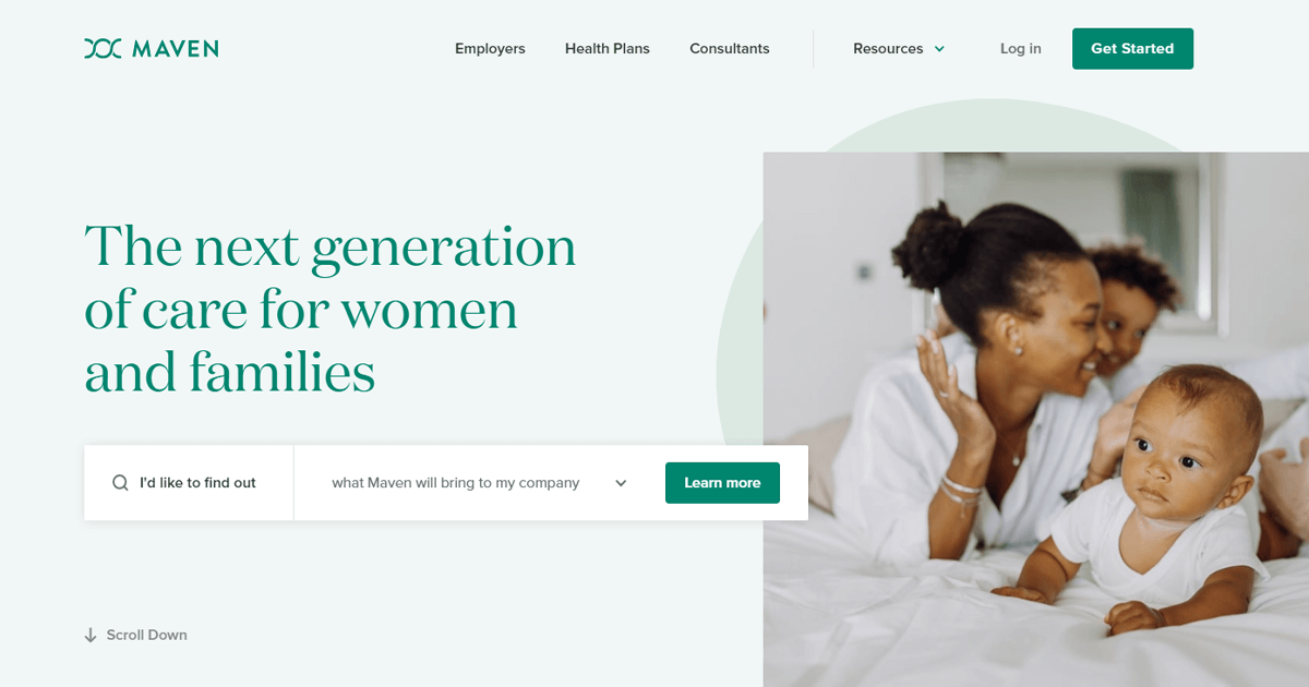 Big news: we just launched our brand new website!✨ Click here to learn how Maven can help your company support employees on every path to parenthood, attract and retain top talent, lower costs, and improve maternal health outcomes. hubs.ly/H0B3S1s0