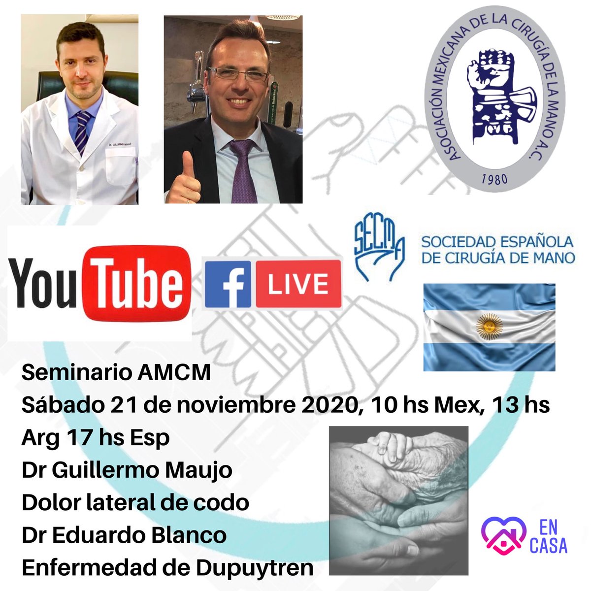 No se pierdan el próximo seminario de AMCM, como siempre con grandes ponentes, para estar actualizados. Y con dos temas interesantísimos y controversiales, los esperamos por fb live o por el canal de YouTube de la asociación youtube.com/channel/UCqQqH… #drbonfil  #manossanasmexico