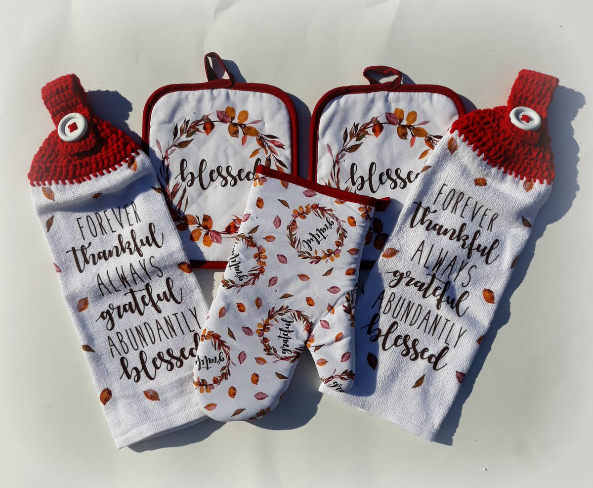 AmysPieces's tweet photo. Excited to share the latest addition to my #etsy shop: Blessed set of 5 Hanging Towels Set / Homemade / Kitchen Towels / Crocheted / Hanging Dish Towels / Kitchen Decor / Pot Holder Set #thanksgiving #hangingtowels #potholderset #farmhousestyle https://t.co/UrDSosHYCU https://t.co/rn05vc7C4z