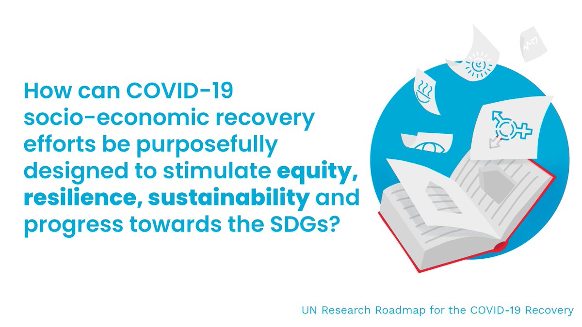 This  @UN Roadmap outlines 25 research priorities for recovery & will help answer a singularly important question: How can  #COVID19 socio-economic recovery efforts be purposefully designed to stimulate equity, resilience, sustainability & progress towards the  #SDGs?