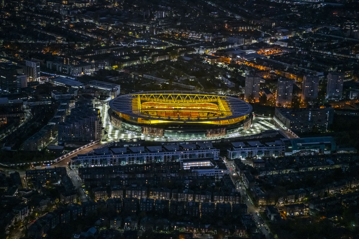 Arsenal On Twitter Emirates Stadium In The Evening Taken At 1500ft From An As355 Helicopter By Aerial Photographer Jasonhawkesphot Https T Co L8ur5v1yke