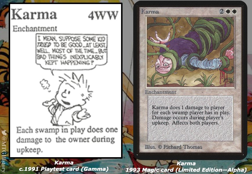 Calvin & Hobbes turns 35 this week ...the MTG connection? When Magic was  first playtestedlong before art was commissionedthe mock cards borrowed  art clipped from various sources. Many featured C&H panels In