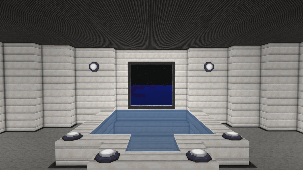 This is the Galaxy Explorer - one of the spaceships available in the new space update for Cube Universe. And yes, that is an indoor pool on board!

#screenshotsaturday #CubeUniverse #indiegamedev #indiedev #indiegames #videogames #voxelRPG