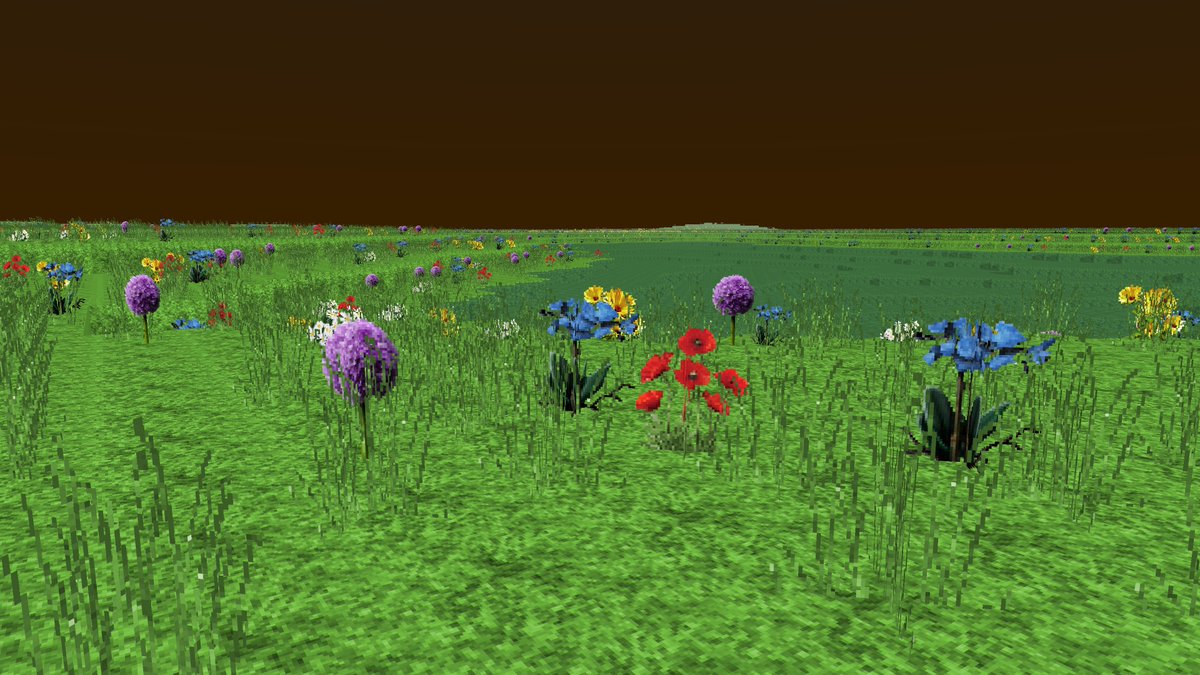 Early development screenshot of a grassy field with some wildflowers! Flowers can be picked and used in Alchemy crafting.

#screenshotsaturday #CubeUniverse #indiegamedev #indiedev #indiegames #videogames #voxelRPG