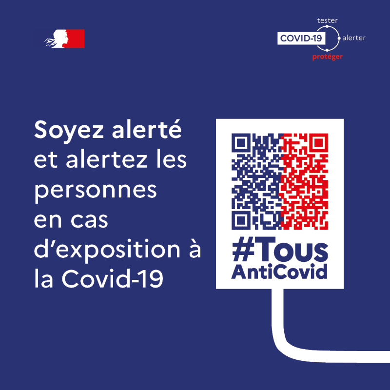Sante_Gouv's tweet photo. [#COVID19] Soyez acteur de la lutte contre le virus : Téléchargez #TousAntiCovid
✅Etre prévenu en cas de contact à risque 
✅Rester informé de l’évolution de l’épidémie &amp; des mesures sanitaires
✅Accéder aux outils numériques pour continuer à vous protéger &amp; protéger les autres