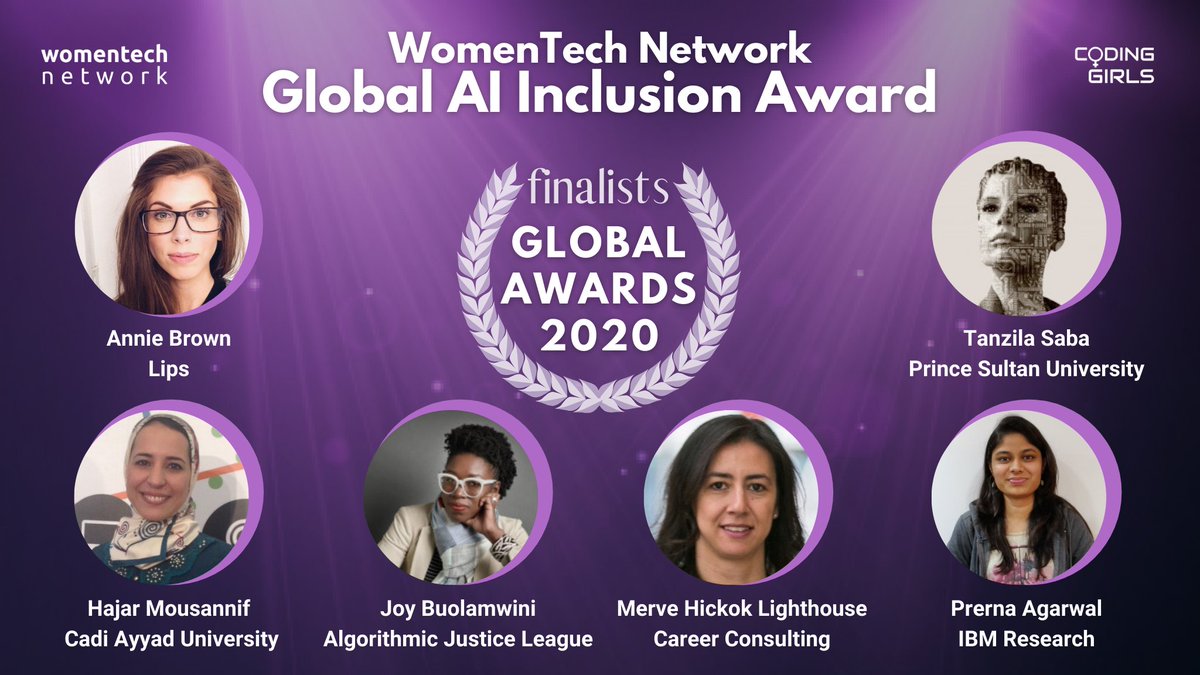 WomenTechNet's tweet image. 👩💻 These women are at the forefront of the efforts to make the world and AI more inclusive.
They are also finalists for the Global AI Inclusion Award 2020!
🎫 Get your ticket here to join the live ceremony lnkd.in/eTbdKGs
#womenintech #WomenTechNet #WTGA2020 #witawards