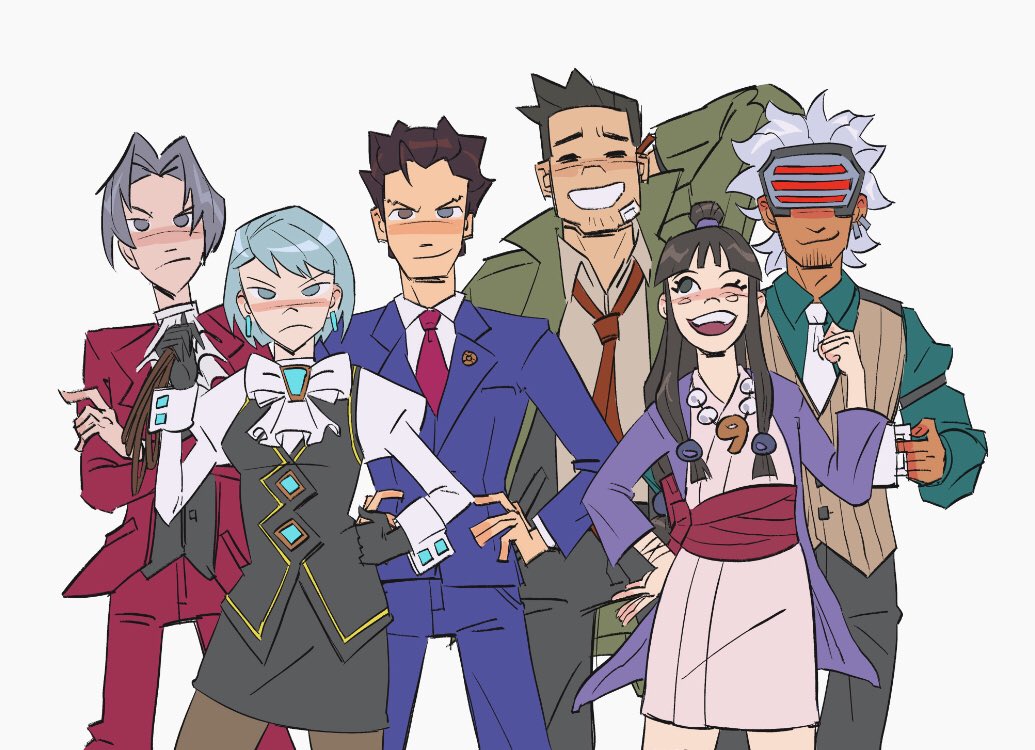 camriodd's tweet photo. squad or whatever #AceAttorney #phoenixwright #milesedgeworth #godot #franziskavonkarma #mayafey #gumshoe #Wrightworth #narumitsu https://t.co/xLczr8KXVS