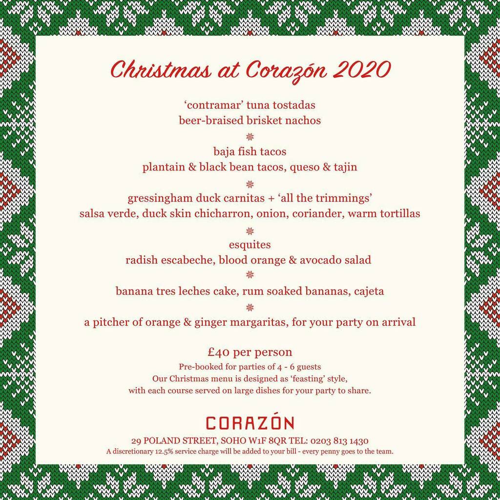 CHRISTMAS FEASTS 2020
This Christmas, don’t be home for Christmas! 🤞

For a special night out, book in now for our Mexican Christmas Feast - which is available for groups of 4 to 6, by pre-booking only, and for the entire table. Each course is served… instagr.am/p/CHs1ev5njFk/