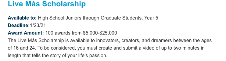 #Tacobellscholarship #livemasscholarship
Juniors and Seniors, please apply for this scholarship!
tacobellfoundation.org/live-mas-schol…