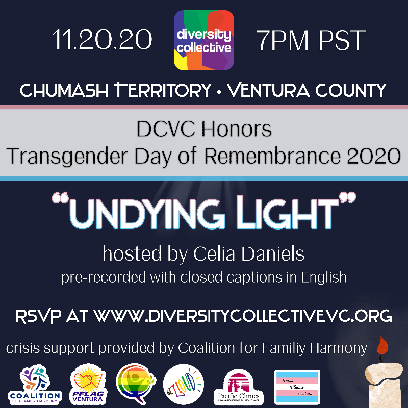 dcvc805's tweet photo. TDoR will be live streamed on our YouTube channel "Diverstity Collective Ventura County" at 7PM (PST). We do ask that you register at the link below  and share the flyer so we can reach community as much as we can! 

Register now at https://t.co/9OqgG9bMHF https://t.co/MLR2kO7dZe