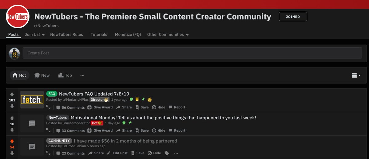 grohsfabian's tweet photo. 1 hour after via NewYoutubers on reddit 🙏

☑️ #3 trending post
☑️ 10+ comments 
☑️ 54 upvotes https://t.co/A7zc9gsKaG