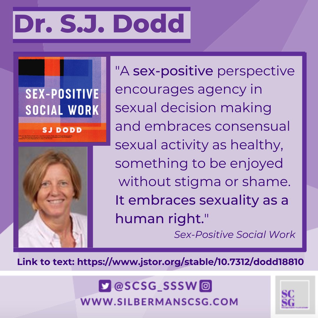 SCSG_SSSW's tweet photo. In honor of #AmericanEducationWeek, our educator of the day is @silbermanssw professor and SCSG founder: @DrDoddie! Thank you for your commitment to educating others on sex-positive, gender affirming social work. https://t.co/A2xLxZqOAZ