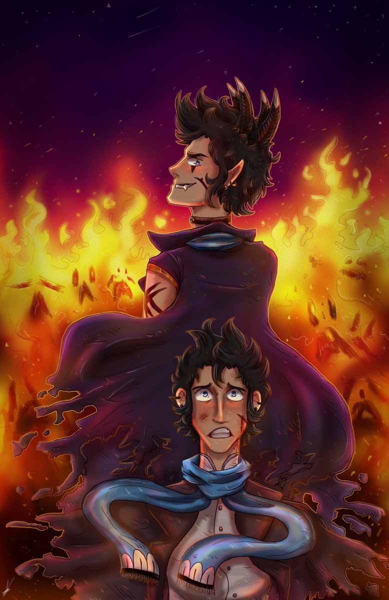 corax_lara's tweet photo. A while ago i had this idea, of this dude having a hellish nightmare of himself burning everything xd

so yea decided to draw it and i really like how it ended up looking owo

#Demon #originalcharacter #fire #nightmare https://t.co/6hkFEL5u2t