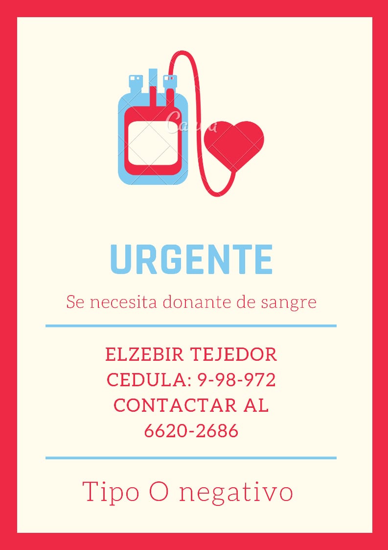 Porfa ayúdenme con sus RT y FAV para ver si conseguimos donantes🙏🏽💕

Se necesitan 3 pintas de sangre tipo  O-