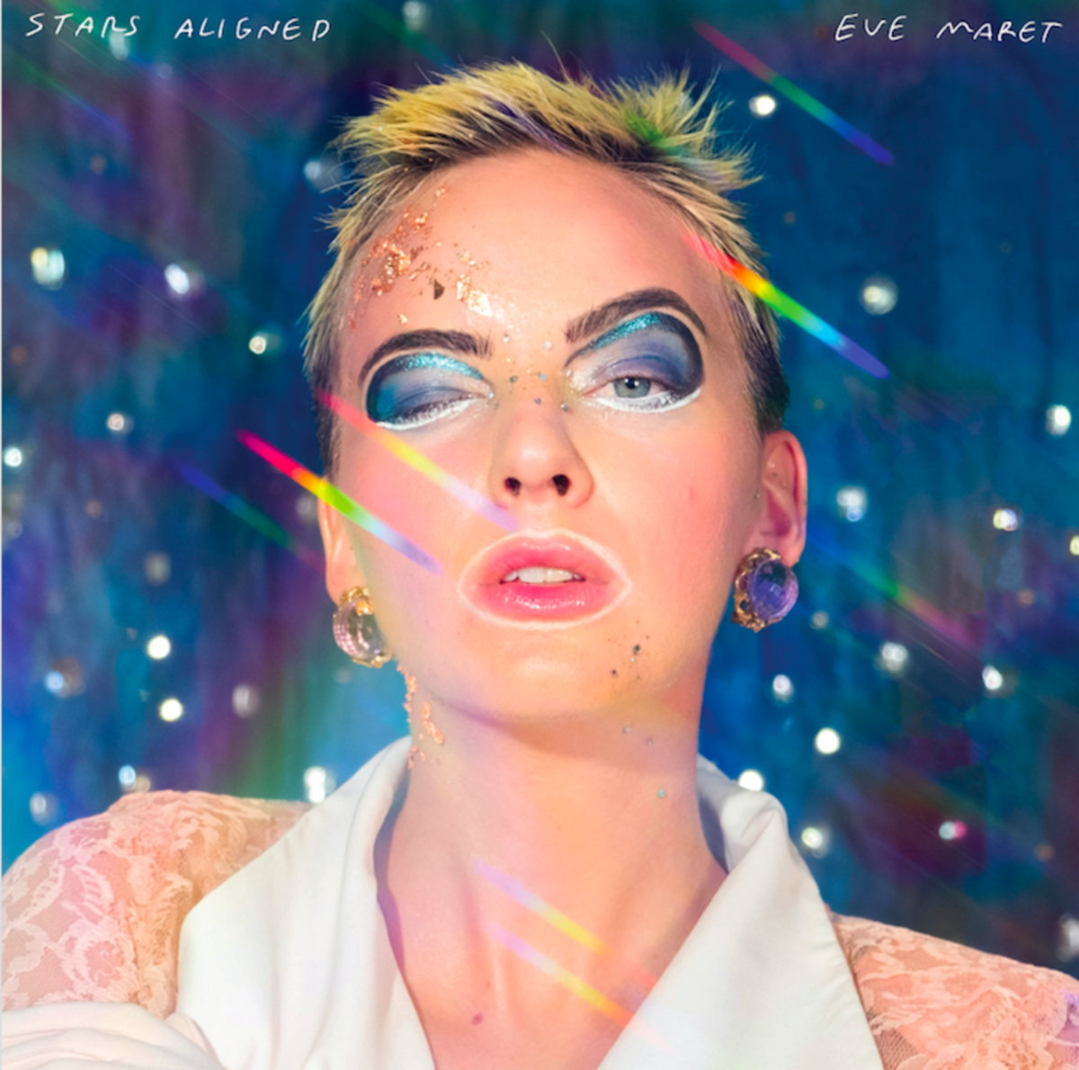 Favorite synth album covers of 2020:Stars Aligned by  @Eve_Maret, artwork by Sara-Anne Waggoner  https://evemaretwsr.bandcamp.com/album/stars-aligned