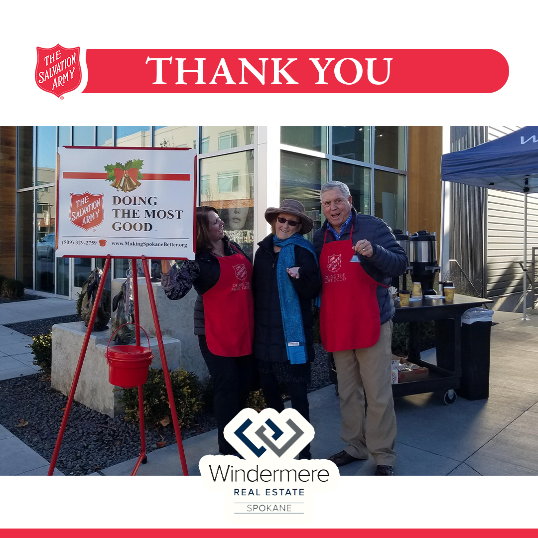 TSASpokane's tweet image. *pre-COVID photo* Thank you to Windermere City Group (tag social) for being a sponsor of Celebrate the Season Virtual Event and donating $10,000 to The Salvation Army Spokane!