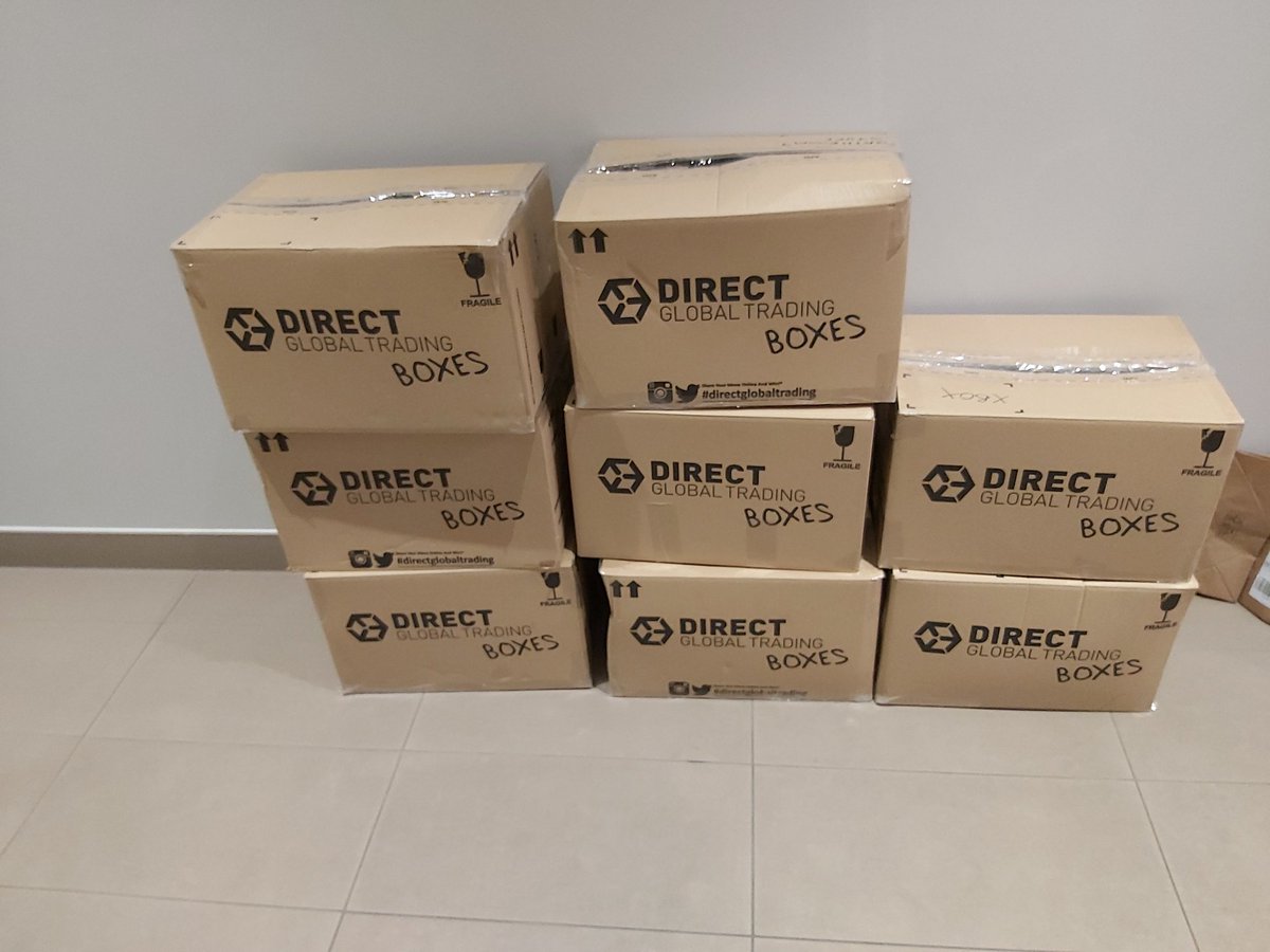 LewRob92's tweet photo. Hey @DGTboxes, thanks for helping us out with the house move over the weekend... and also for serving as a makeshift WFH desk for me until the real thing arrives! #directglobaltrading https://t.co/nhf97qsCYr