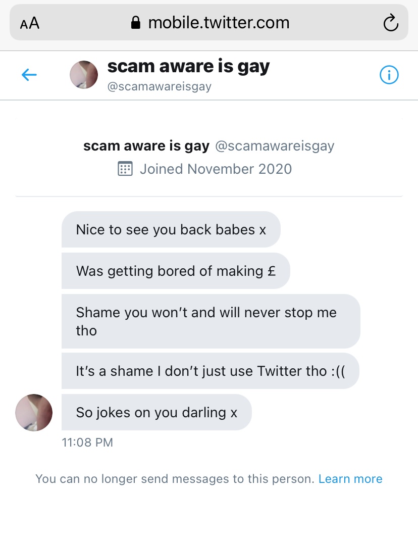 scam_aware - let’s get Action Fraud UK to stop him tweet media