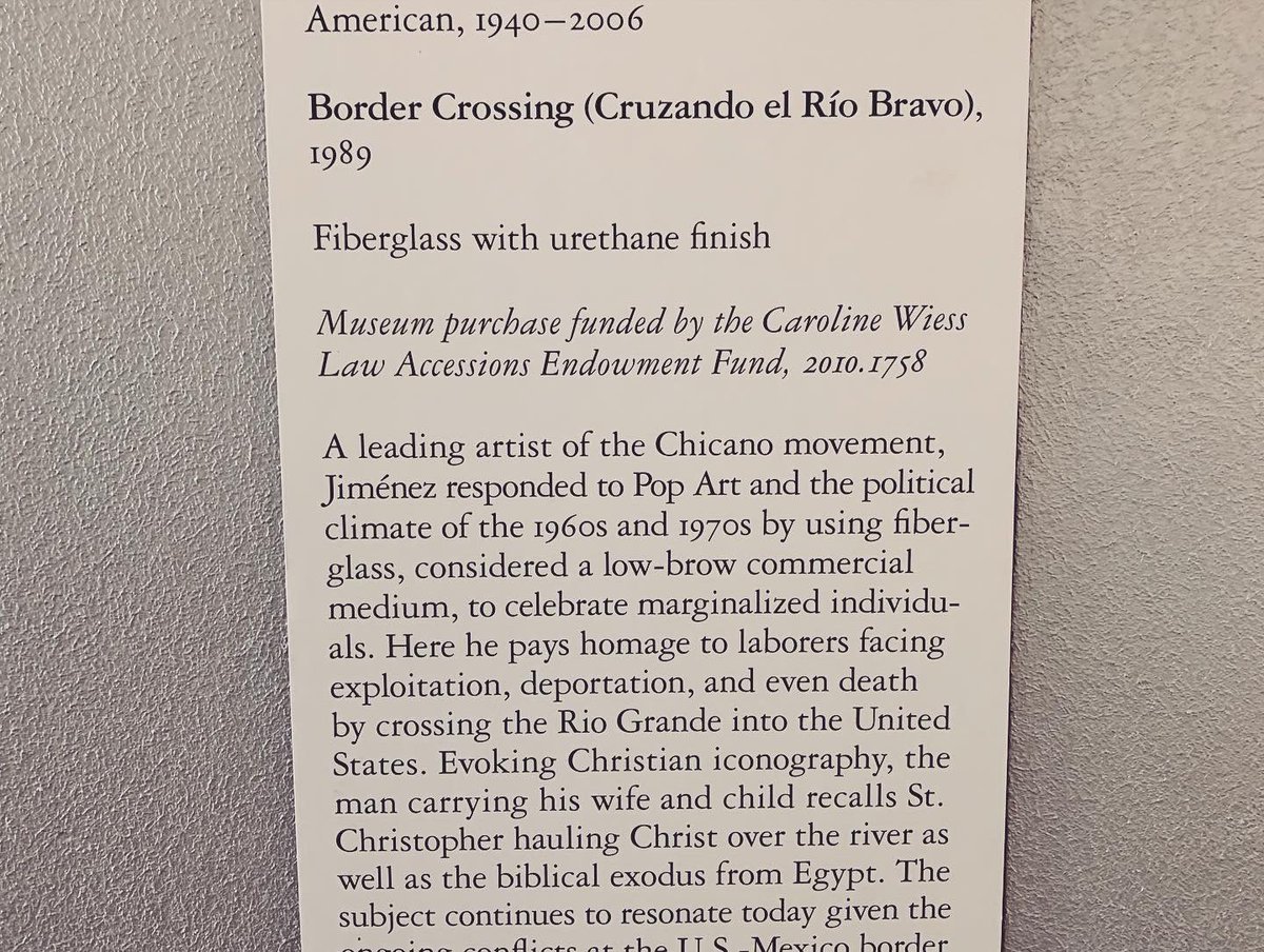 Librotraficante's tweet photo. This is why we came.
Celebrating “Border Crossing/Cruzando El Rio Bravo” by Luis Jiménez at the @MFAH in the new Nancy and Rich Kinder Building. #ChicanoPower #ChicanoArt #Tejas #Tejaztlan, #Houston #Htown #Tejas #TX #Tejanos #Chicanx #Art #Librotraficante #LibrotraficanteNation https://t.co/QFb7beph9Q