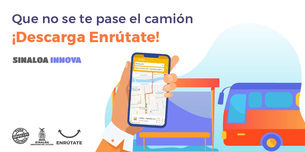 innovacion_sin's tweet photo. Si eres usuario del transporte público, descarga Enrútate una App 100% sinaloense que te permite conocer las rutas de camiones y el tiempo de espera, disponible para Android y iOS. #Sinaloa #Innovación #SinaloaInnova https://t.co/5o4AsoTbGB