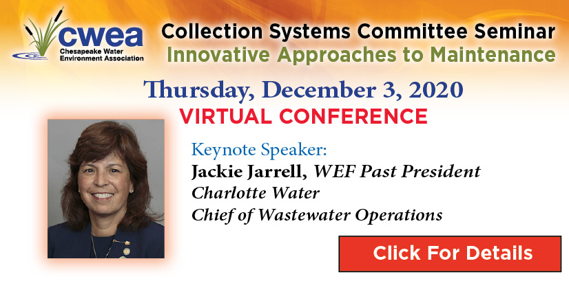 ChesapeakeWEA's tweet photo. Registration NOW OPEN! Dec. 3 Collection Systems Committee Seminar. https://t.co/TLqViwZ5Hl https://t.co/zgweaMz8xn