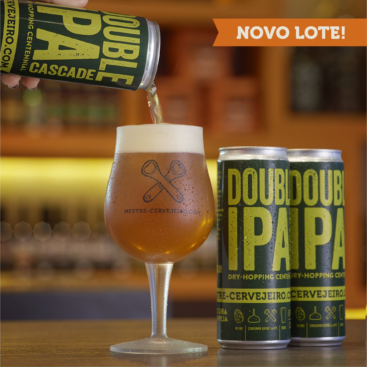 Novo lote da Mestre-Cervejeiro.com Double IPA, aproveite para experimentar a campeã de vendas da rede!

Essa cerveja apresenta sabores potencializados de uma IPA, usando como base o lúpulo Cascade e o dry-hopping do lúpulo Centennial. Compre nas lojas físicas e na loja virtual.