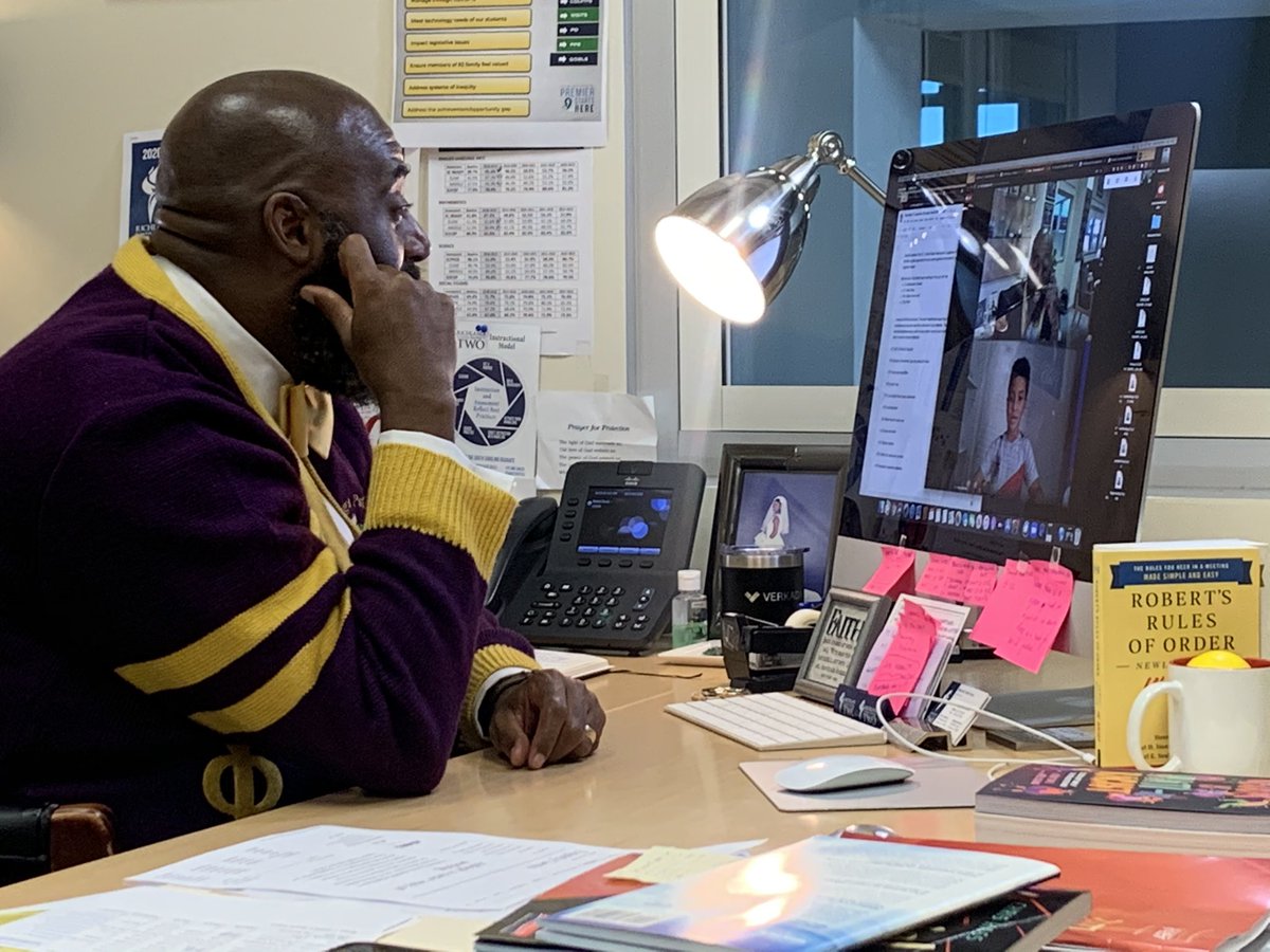 EDRoof's tweet photo. Enjoying a pause from today’s back to back virtual meetings watching @DrBaronDavis being interviewed @RichlandTwo third-grader https://t.co/XjB1ytvJWB